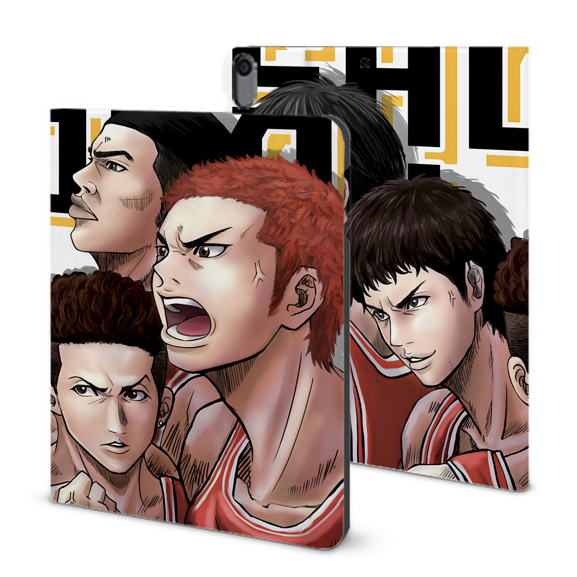 （画像用） SLAM DUNK／スラムダンク IPad ケース ブック型 PUレザー TPU 耐衝撃 軽量 薄型 ペン収納なし 全面保護 IPad 各モデル対応